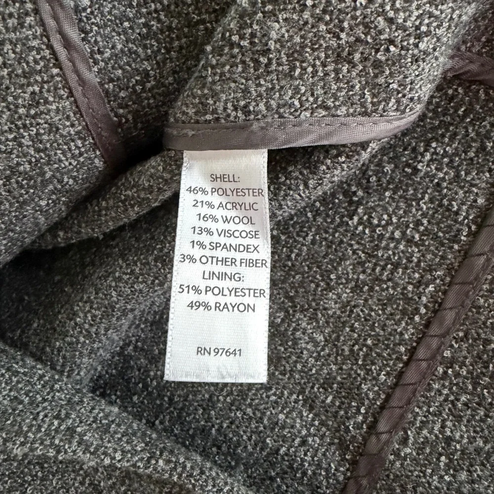 J. Jill Blazer Jacket Gray‎ Career Office Wool Blend Knit Classic Stretch Medium